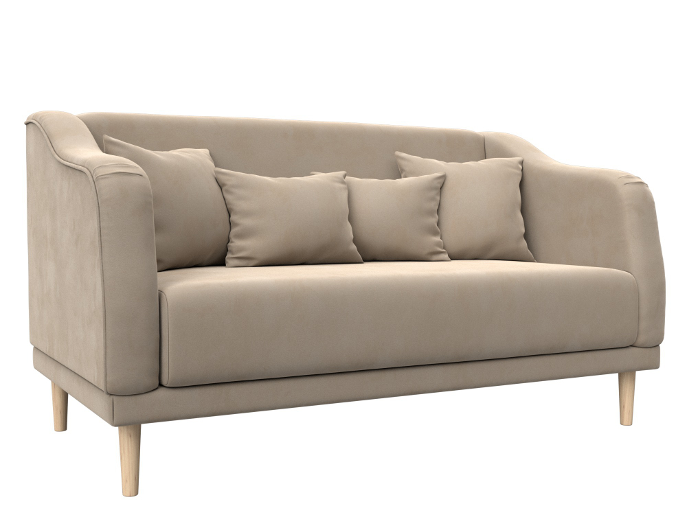 Диван кухонный прямой Киото, Бежевый, Велюр, 113069