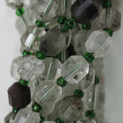 Хрусталь Кварц фантомный шестигранник юв. огранка бусины 8мм