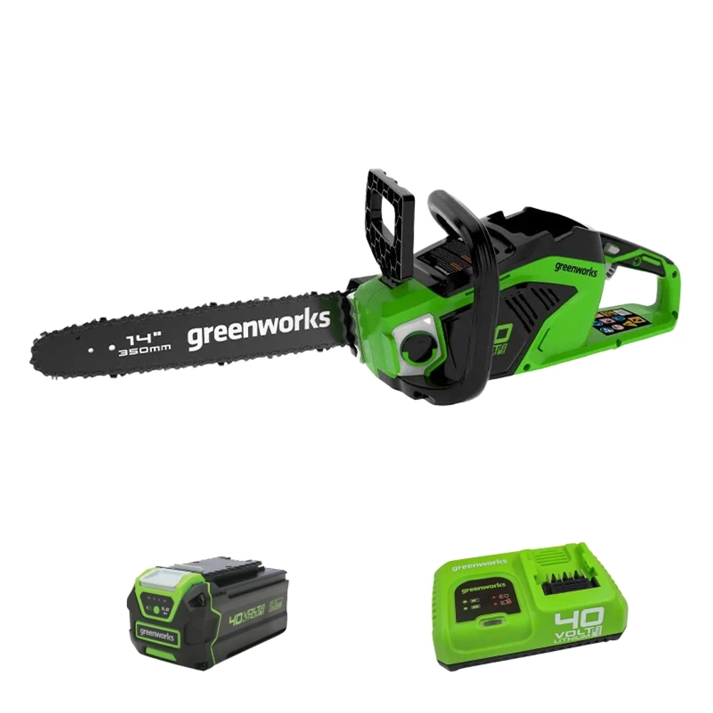 Аккумуляторная цепная пила Greenworks GD40CS18K5 (1 x 5 Ач, Быстрое ЗУ) 2005807U5F
