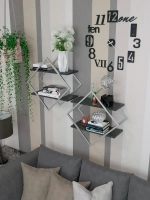 Набор полок ромб настенных серебро-черных  - СЧ