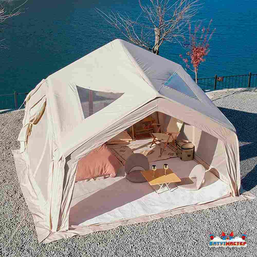 Пневмокаркасная палатка «Летний Уют» 3,6×3,6×2,5 м — семейная, кемпинговая из ПВХ