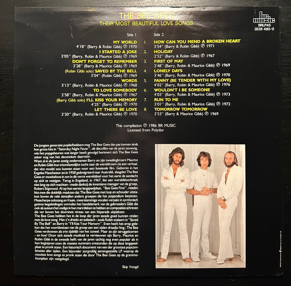 The Bee Gees - Their Most Beautiful Love Songs (Бельгия 1986г.)
