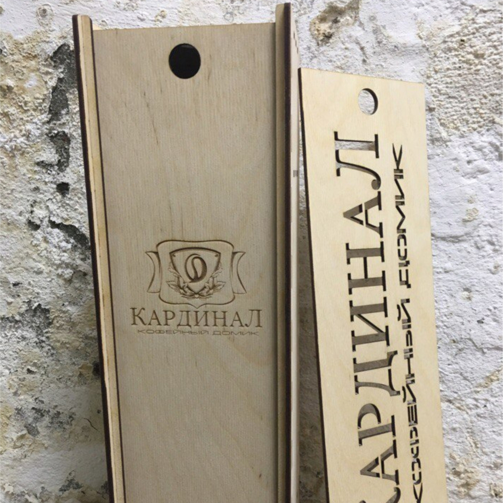 Коробка из фанеры для вина с логотипом