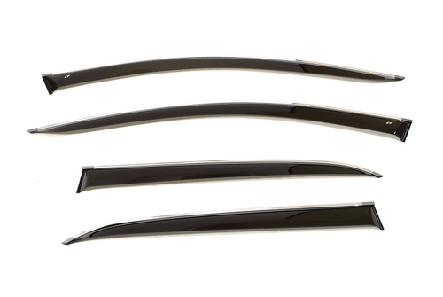 Дефлекторы боковых окон Cobra Tuning на Renault Logan 2 седан 2014 хромированный молдинг арт.R13114CR