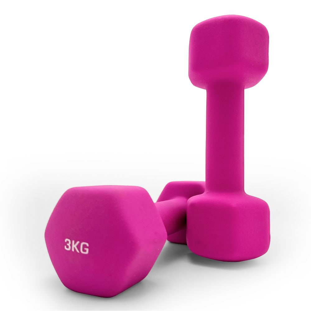Гантель UNIX Fit неопреновая 3 кг / шт. Pink