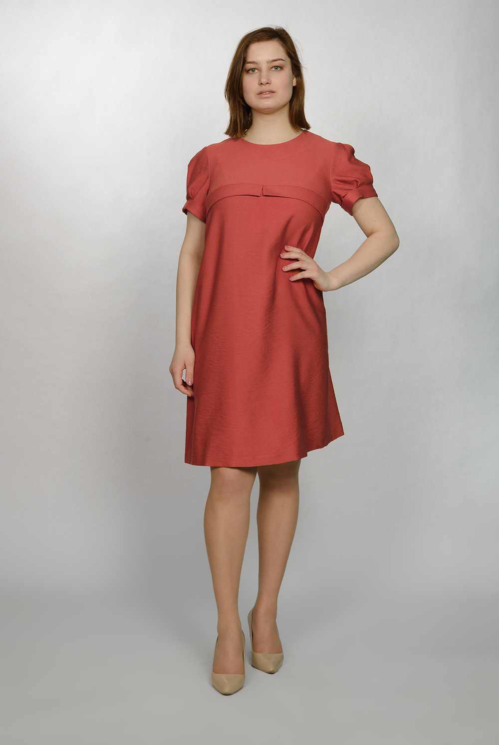 Летнее платье 2839АП, лососевый #97Л052839АП