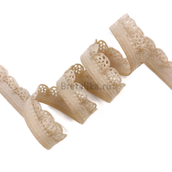 Отделочная резинка ажурная бежевая 10 мм