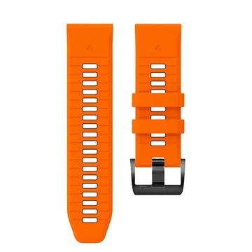 Ремешок двухцветный QuickFit 26 мм для Garmin Fenix 7x/6x/5x/5x plus/3, Descent, Tactix, Enduro, D2, Instinct 2X силиконовый (Оранжевый/черный)
