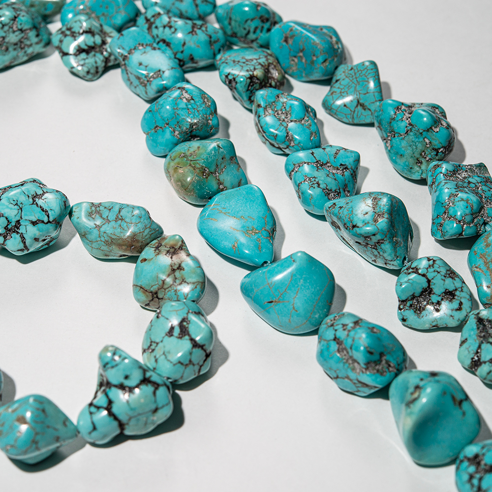 Туркенит (имитация бирюзы), фриформ, 19,5-30*18-25мм