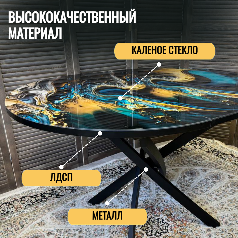 Стол круглый стеклянный "Океан"