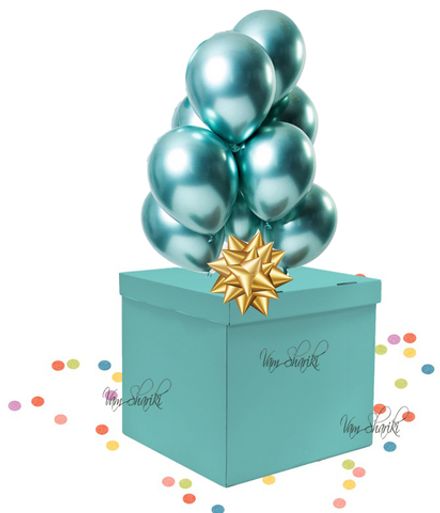 Коробка №7 "Бирюзовая на 8 гелиевых шаров"