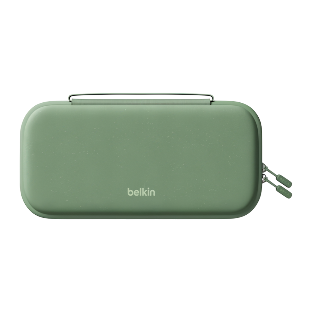 Тканевый чехол Belkin Gaming Charging Case для Nintendo Switch 2 Водостойкий гибридный чехол из полиэстера с ремешком-ручкой. Вмещает до двенадцати картриджей с играми. Есть кармашек для AirTag