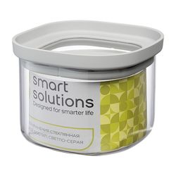 Банка для хранения квадратная Vacuum Glass, 500 мл, светло-серая