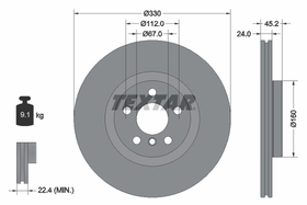 TEXTAR - 92274405-TET - Brake Disc