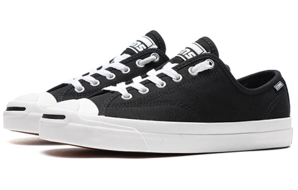 Converse Jack Purcell Pro O open smile tearable upper tear scratch music non-slip sweat-absorbent low-cut casual canvas shoes men and women the same style black and white