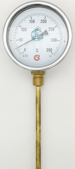 Термометр биметаллический БТ-52.211 (0+350), G1/2, 250мм, 1.5 радиальный