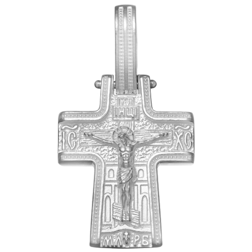 Крест из серебра/Без покрытия/С подвижным ухом/Георгий Победоносец