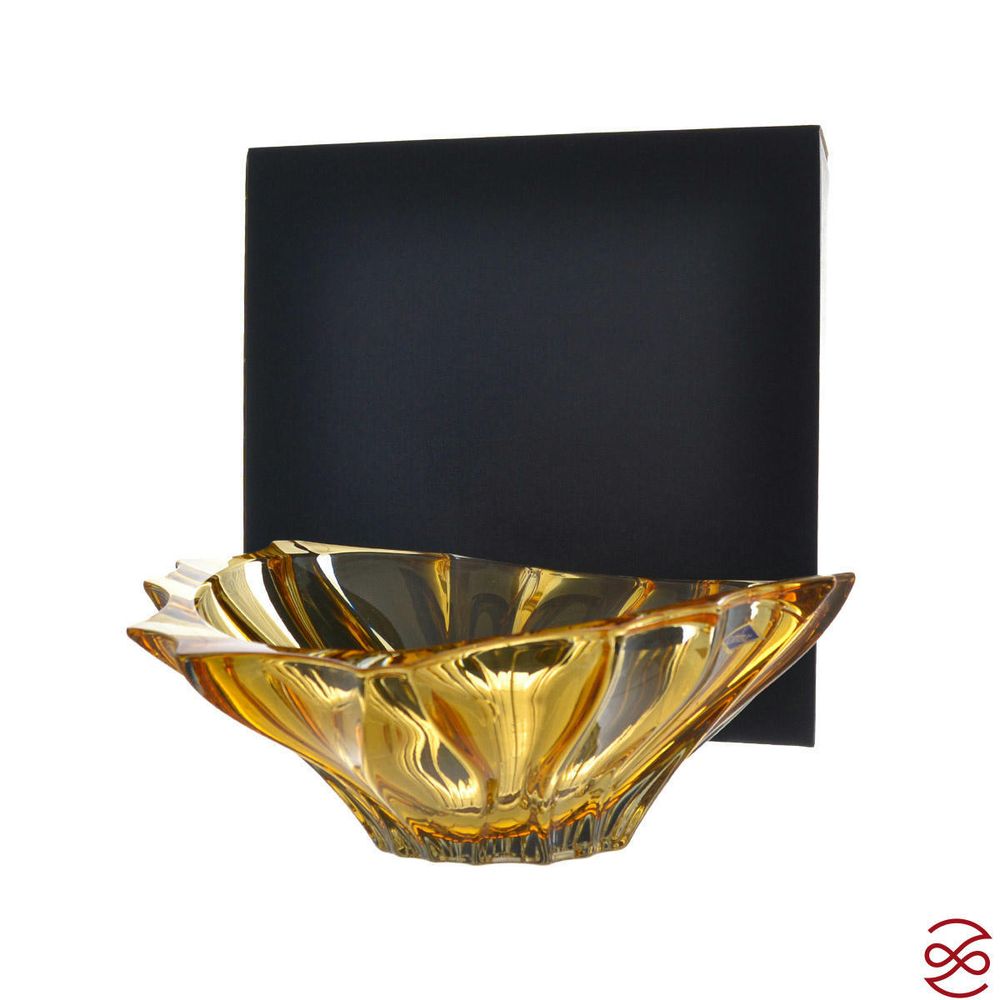 Фруктовница Aurum Crystal Plantica янтарная 33см