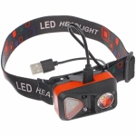 Фонарь налобный 6 режимов, 3LED, аккумуляторная батарея 500mAh USB W18