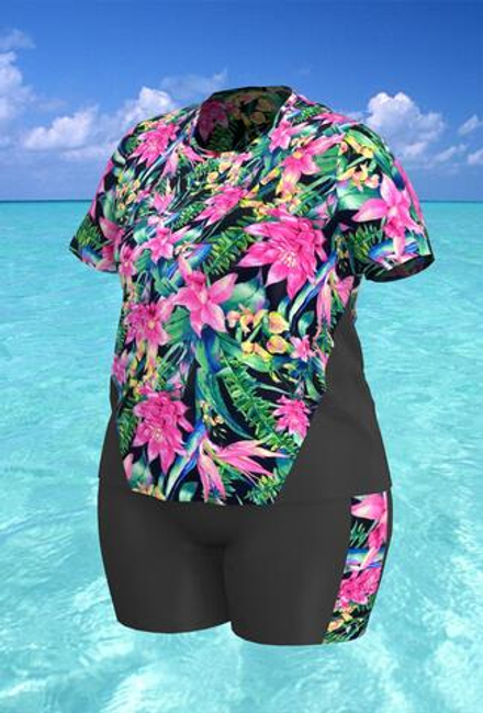 Купальный костюм 17271-17185 тропические цветы