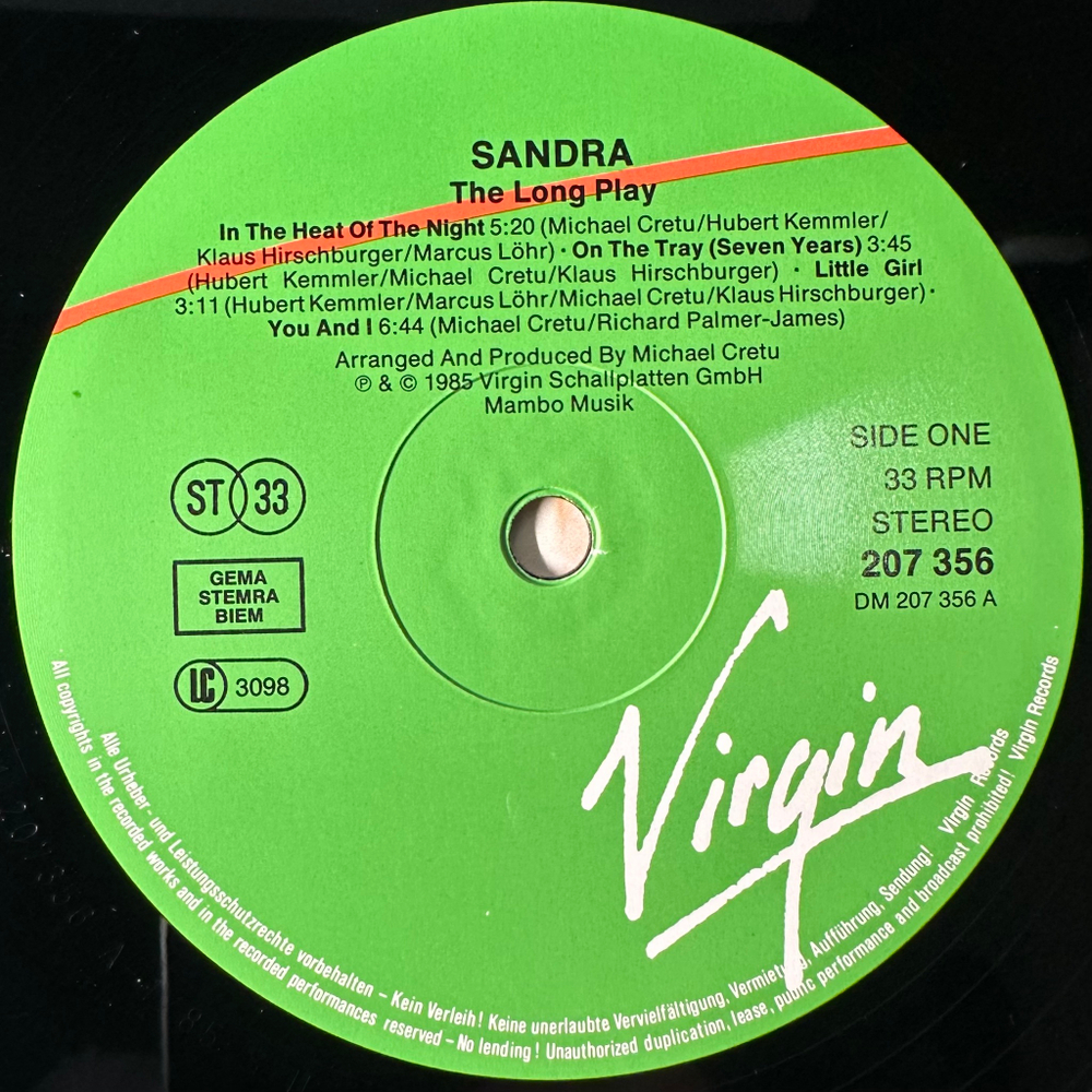 Sandra - The Long Play (Европа 1985г.)