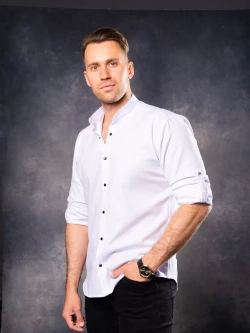 Рубашка с длинным рукавом стойка