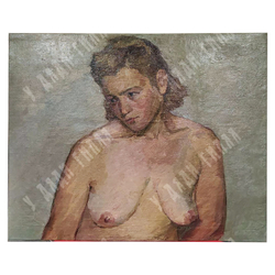 [Ню] Динес Ю. С. Ню с поворотом головы. Холст, масло.