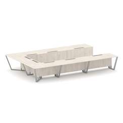 Steel Meet Стол переговорный П-образный KDK-PR.B.SP-15P Денвер Светлый/Металл Серый 4800*3200*750