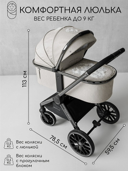 Детская коляска AmaroBaby Motus V2 3 в 1 белый