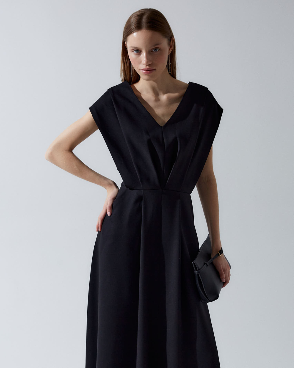 Платье из шелка Ив Сен-Лоран черный