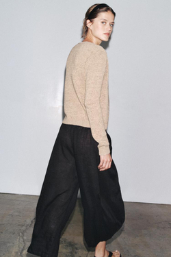 ZARA ТРИКОТАЖНЫЙ КАРДИГАН В СТИЛЕ РУСТИК, ПЕСОЧНЫЙ/КОРИЧНЕВЫЙ