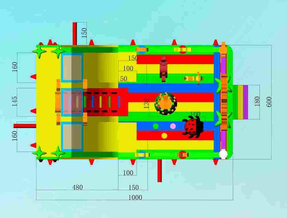 Коммерческий надувной батут «Тигриная страна 6», 10*6*5,5 м