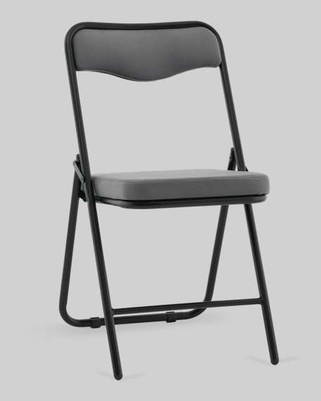 Стул складной Джонни велюр велютто темно-серый каркас черный матовый