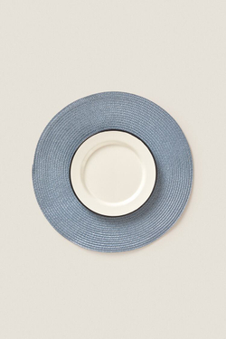 ZARA HOME КРУГЛАЯ САЛФЕТКА (УПАКОВКА ИЗ 2 ШТУК), ГОЛУБОЙ