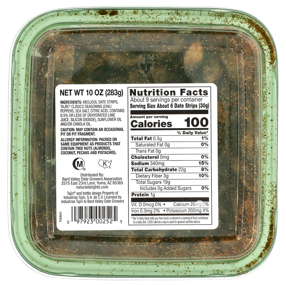 Natural Delights, Полоски для финика Medjool с лаймом и чили Tajin®, 283 г (10 унций)