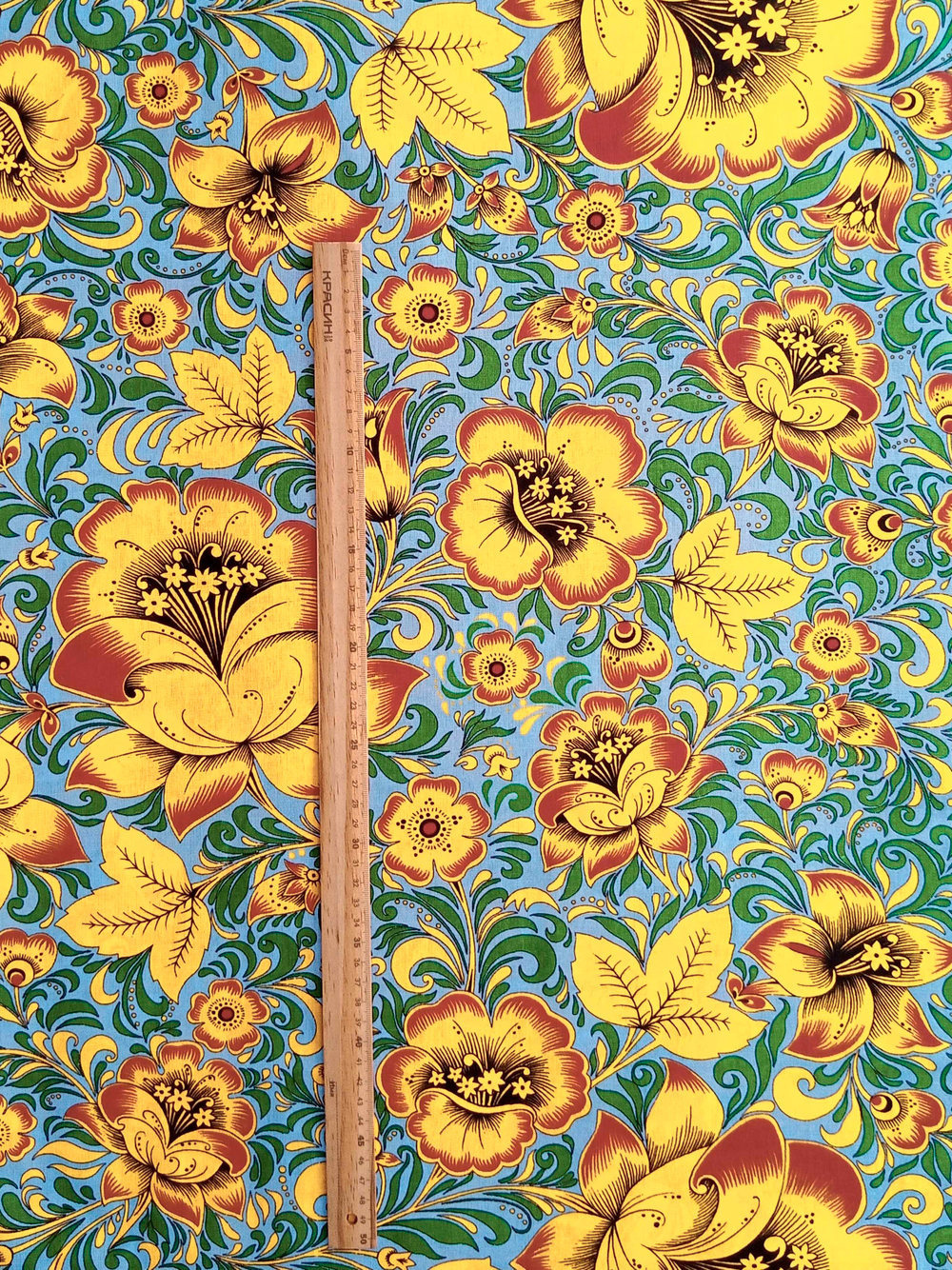 Ткань бязь плательная, рис. "Хохлома", ширина 150 см, арт. 34.4