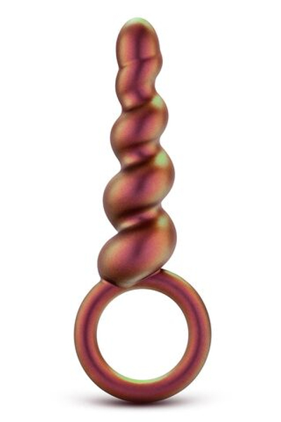 Коричневый анальный стимулятор Spiral Loop Copper Anal Plug - 13,3 см. (Цвет: коричневый)