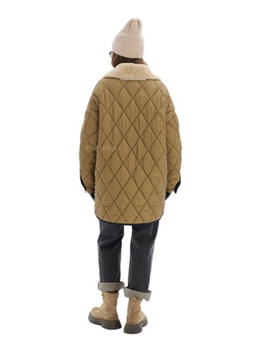 Удлиненная двусторонняя куртка с меховым воротником