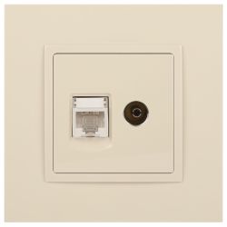 14-3110-02 ЭРА Розетка RJ45+TV, IP20, сл.кость