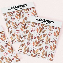 Ткань сатин осенние листочки изящные