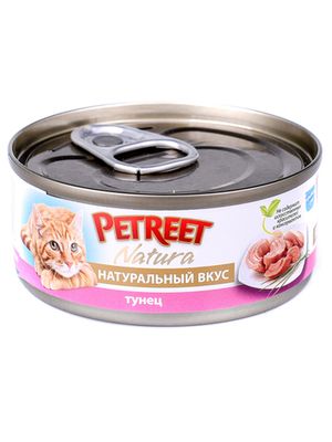 Консервы для кошек кусочки тунца в рыбном супе 70 г, Petreet