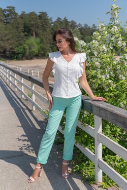 Брюки бирюза из джинсы