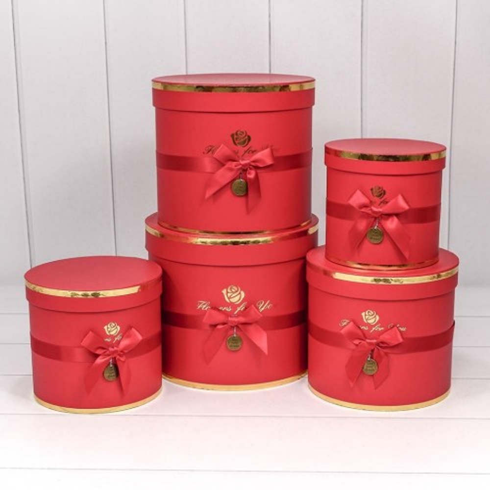 Коробка 22.5х19.5 см Набор 5 шт "Flowers For You" (Красный)