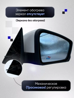 Зеркала ваз 2104-2105, 2107 Механика Без обогрева