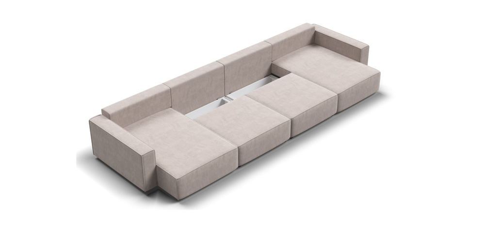П-образный диван BOSS SOFT MODOOL велюр Monolit латте
