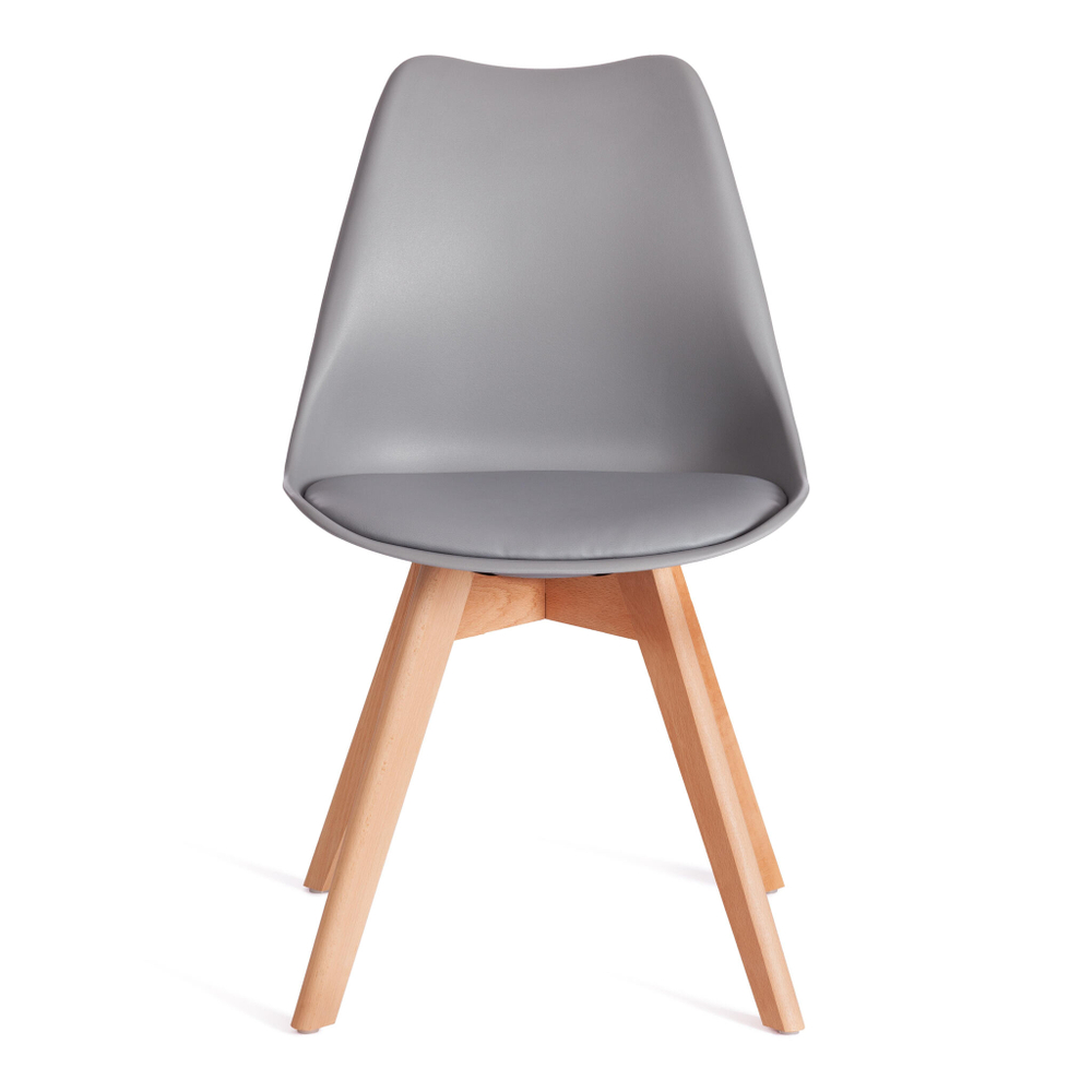 Стул TULIP (mod. 73-1) дерево/пластик/экокожа, 47,5x55x80 см, Серый (Grey)