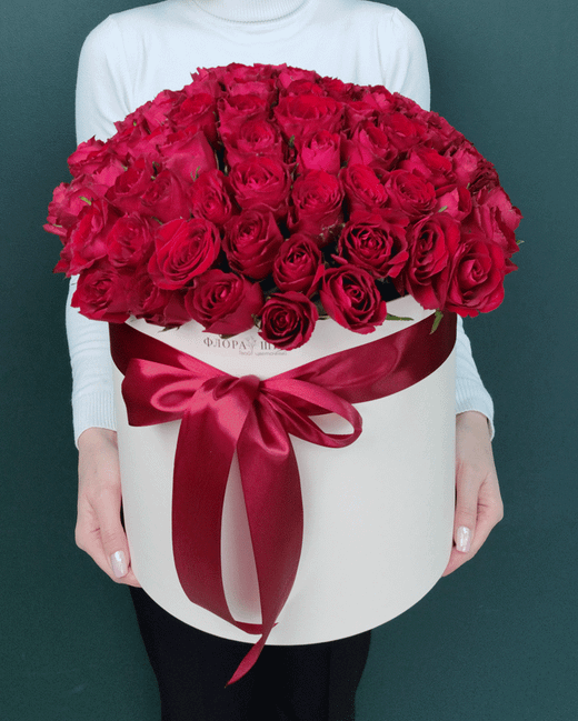 Роза красная 101 шт в коробке(00179)