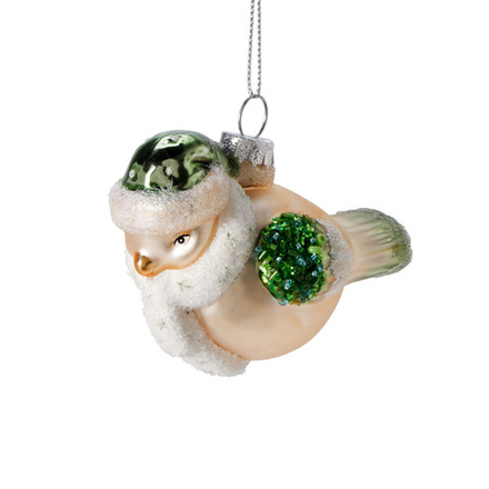 Елочное украшение птичка стекло 10*5*6 см в ассортименте