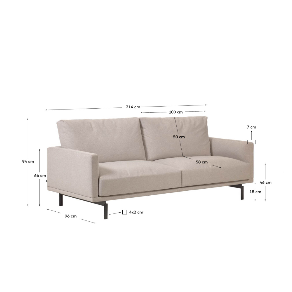 3-местный диван Galene бежевый 214 см