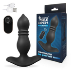 Черный анальный вибромассажер Sex Expert - 14,7 см. (Цвет: черный)